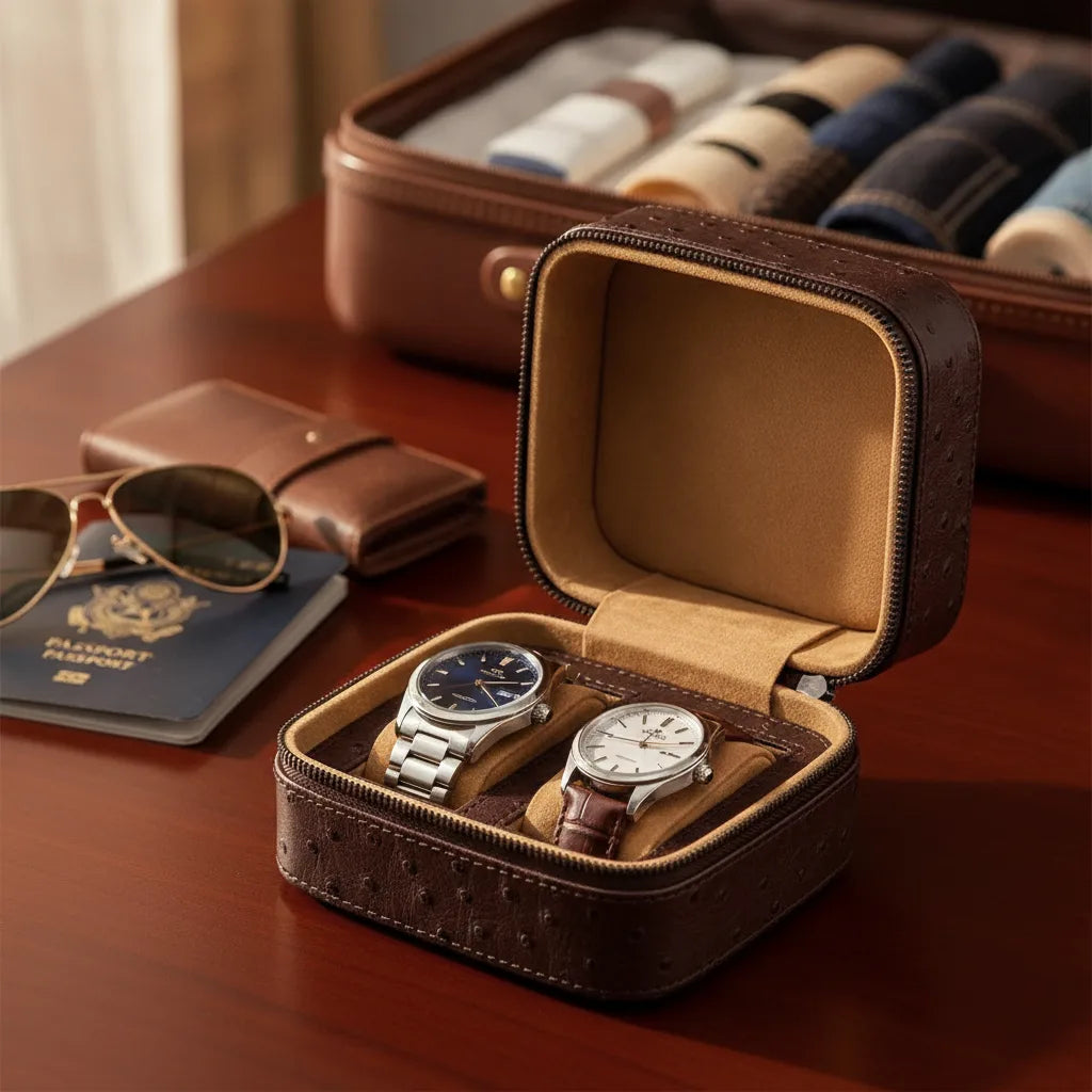 Ã‰tui 2 Montres Cuir VÃ©gan LavalliÃ¨re