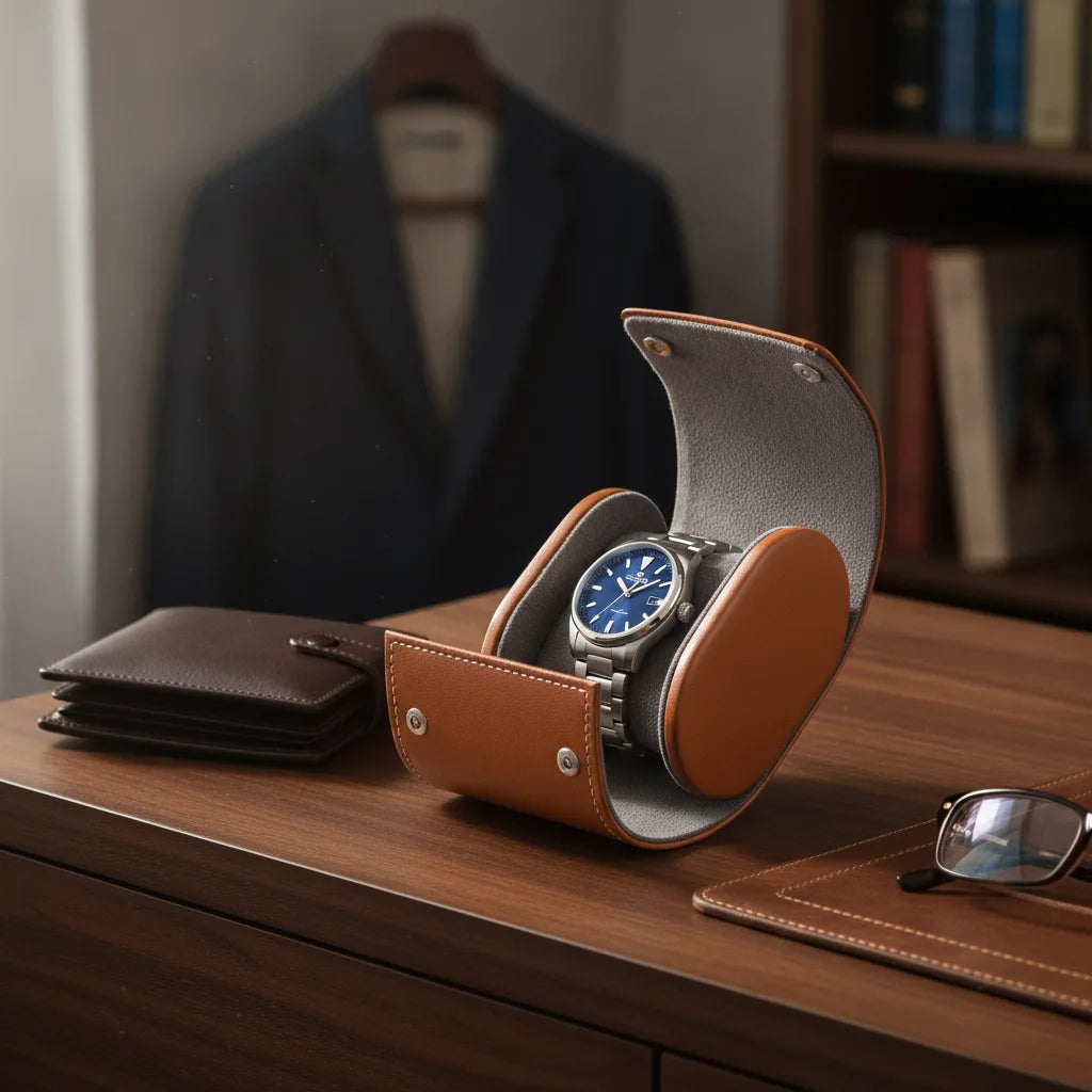 Ã‰tui Montre Solo Marron - Cuir VÃ©gan & Protection Optimale