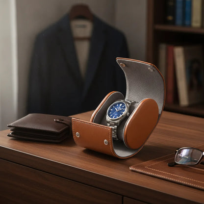 Ã‰tui Montre Solo Marron - Cuir VÃ©gan & Protection Optimale