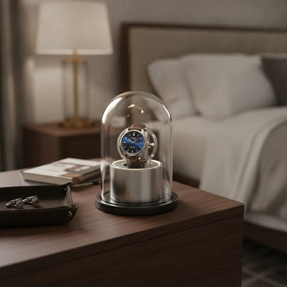 Remontoir Montre Automatique Cloche de Lune en Verre