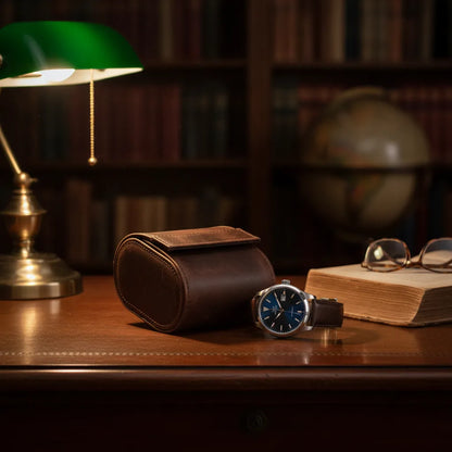 Ã‰tui Montre Vintage Uno en Cuir Marron