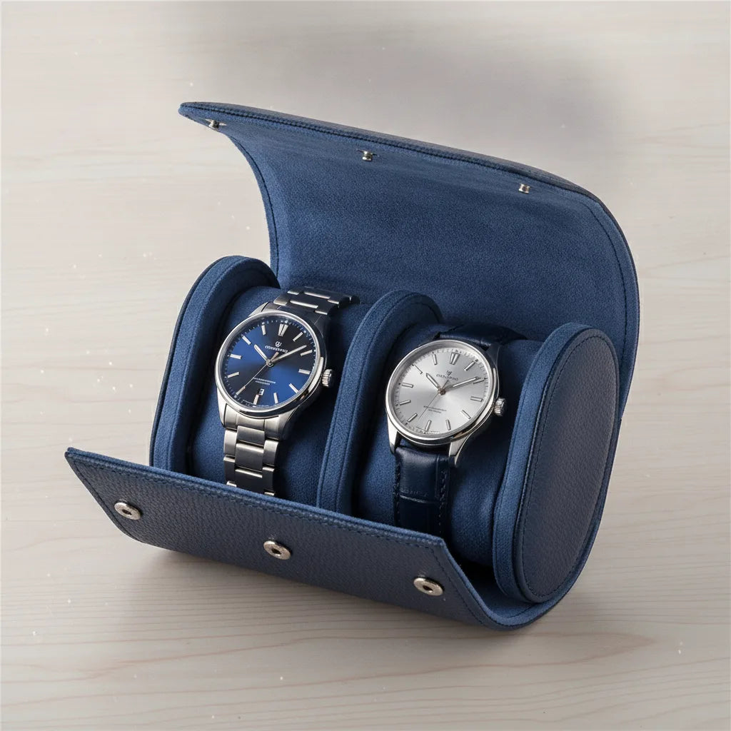 Ã‰tui Montre Duo Bleu Klein : Cuir VÃ©gan & Protection