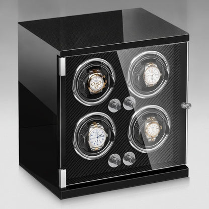 Remontoir à Montres Classique Carbone & Bois pour 4 Automatiques