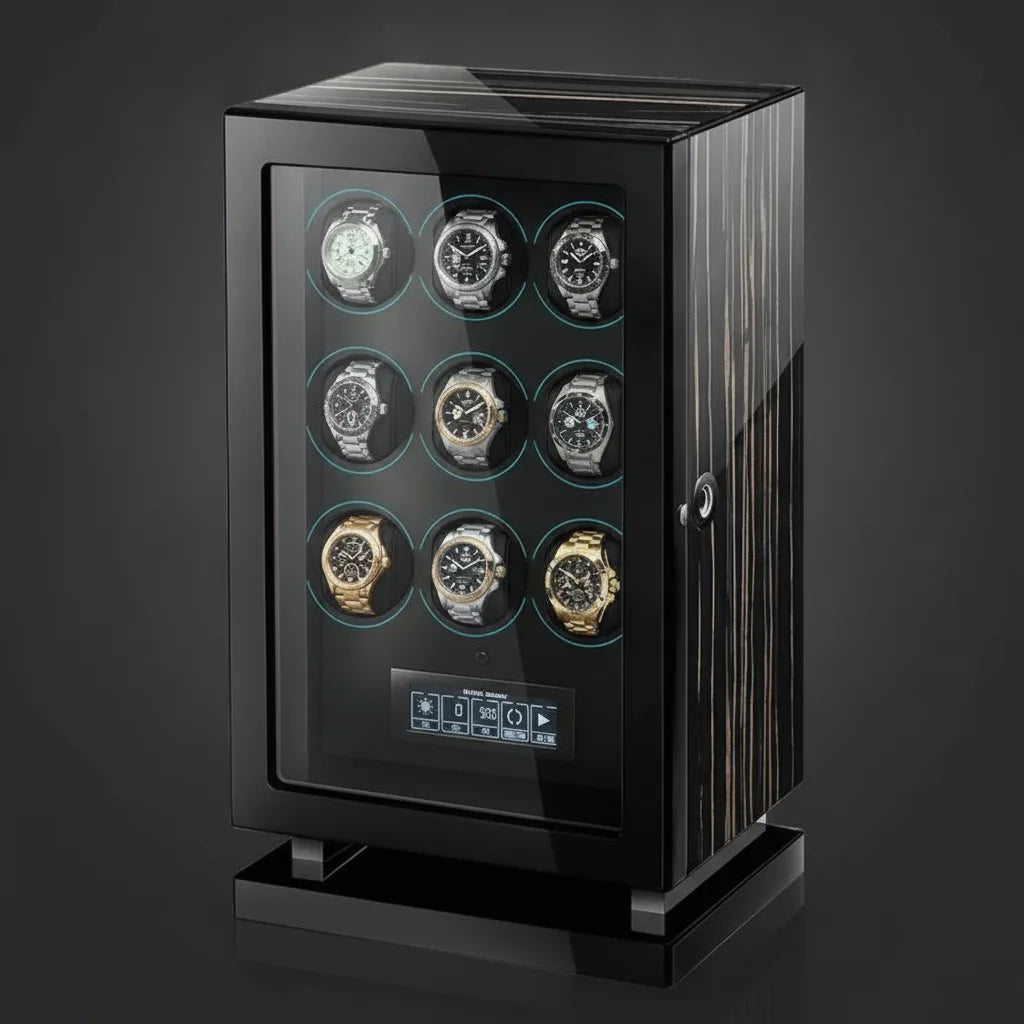 Remontoir Prestige BoisÃ© 9 Montres - Ã‰crin Luxe Noir