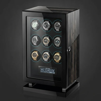 Remontoir Prestige BoisÃ© 9 Montres - Ã‰crin Luxe Noir