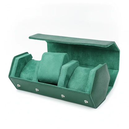 BoÃ®te Ã  Montre Hexagonale Cuir Ã‰meraude (3 Montres)