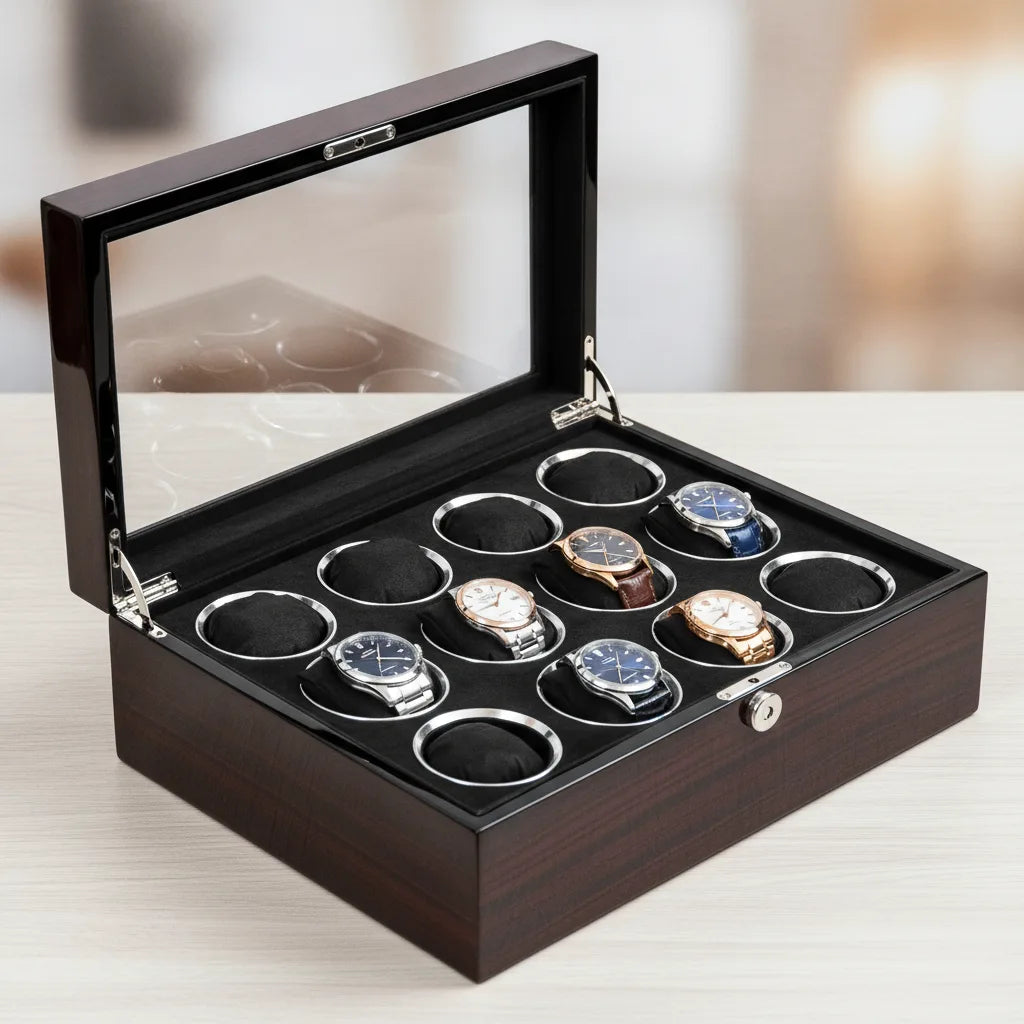 Coffret Montre Premium Nonette - 2 Emplacements Laqué Piano