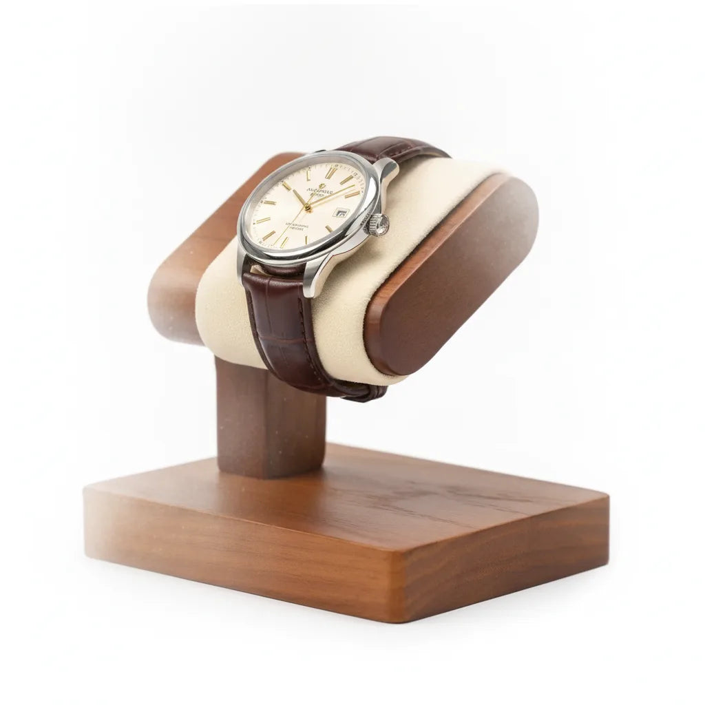 Porte Montre Unique Blanc Crème - Cuir & Mousse