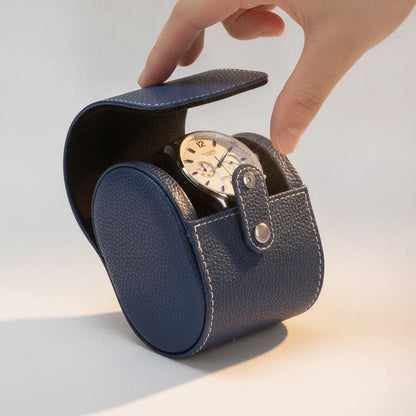Ã‰tui Montre Poche Cuir VÃ©gan Bleu Klein