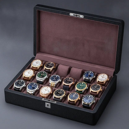 Coffret Montre Suzie Queen Fibre Carbone 12 Emplacements