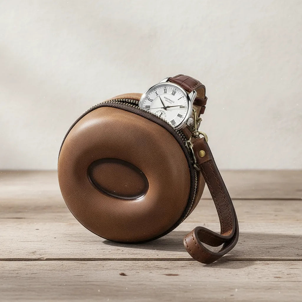 Ã‰tui Montre Cuir Marron Clair - Protection Ã‰questre