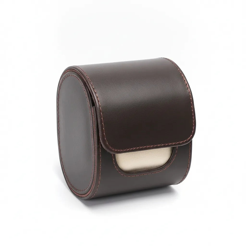 Ã‰tui Montre Cuir Marron FoncÃ© - Protection 1 Montre