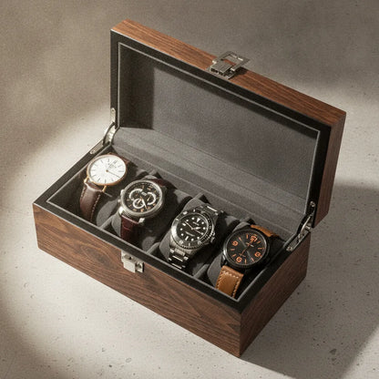 Boîte à Montre en Chêne pour 4 Garde-Temps