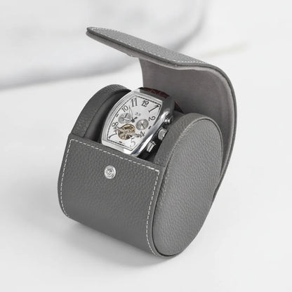 Ã‰tui Montre Cuir VÃ©gan Gris - Protection Ã‰lÃ©gante