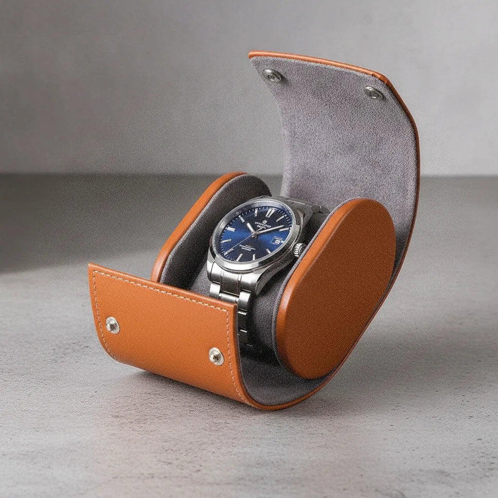 Ã‰tui Montre Solo Marron - Cuir VÃ©gan & Protection Optimale