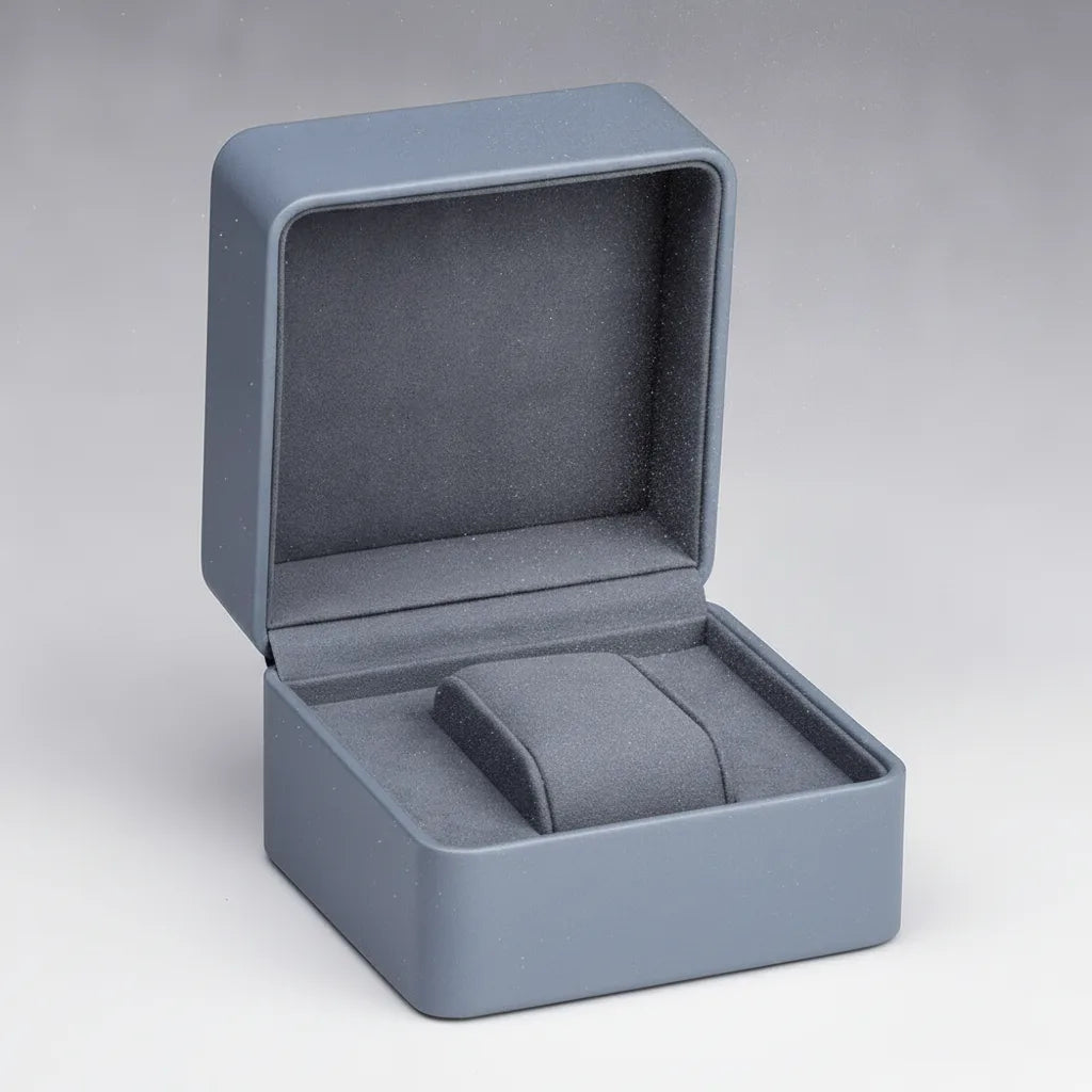 Boîte à Montre Cuir Gris-Bleu