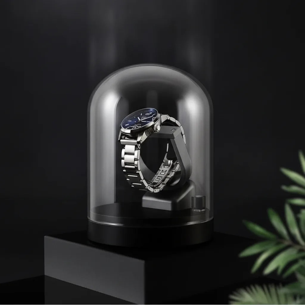 Remontoir Montre Automatique Cloche de Lune en Verre