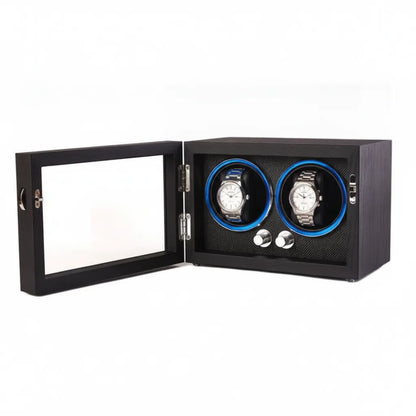Remontoir Cube Corbeau Double : 2 Montres Bois Premium