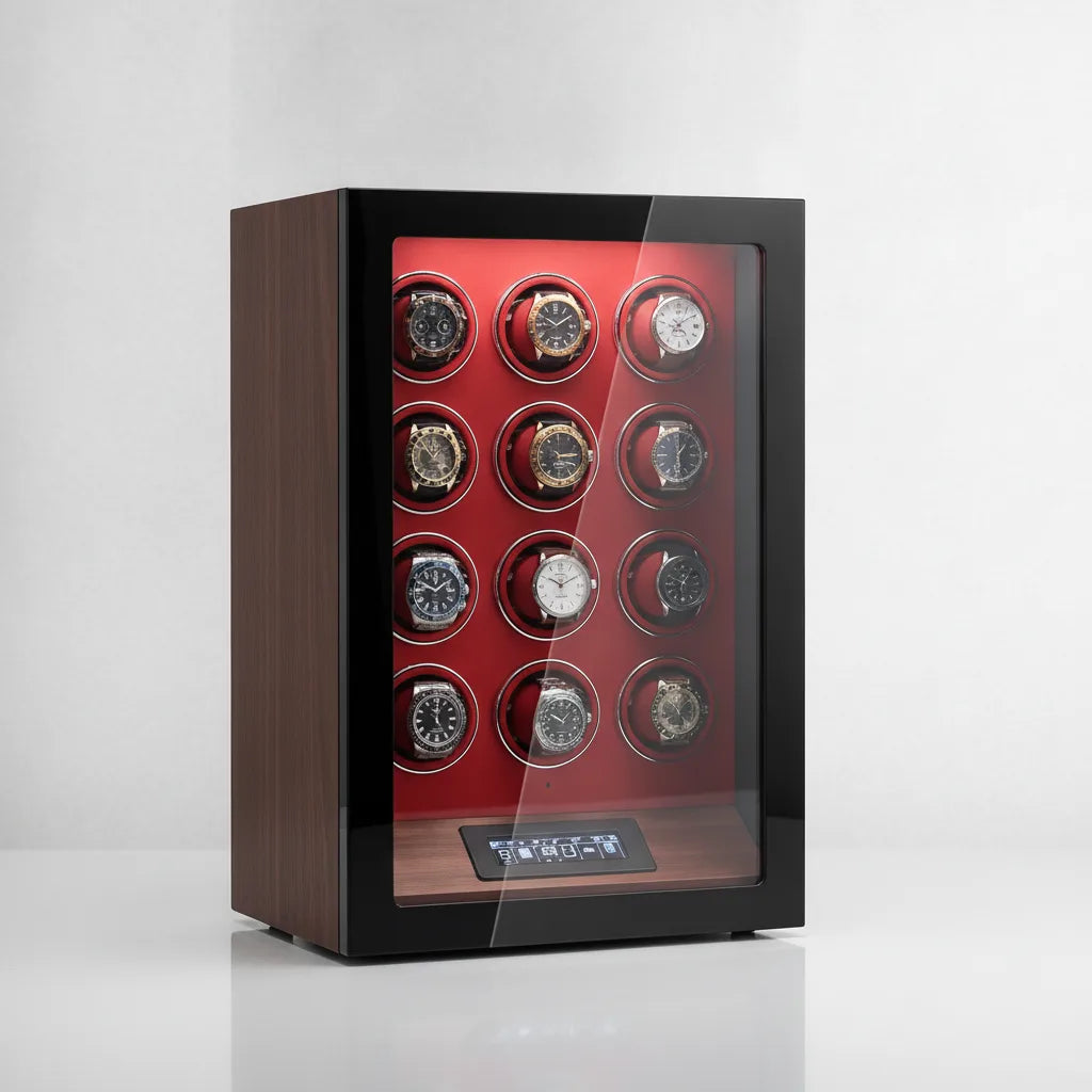 Remontoir Montre Nonette Bois Marron 9 Places