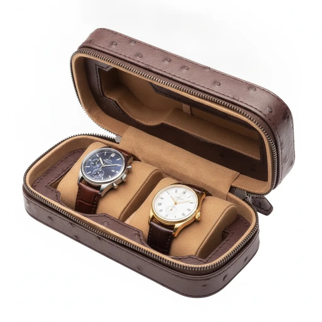 Ã‰tui de voyage cuir 2 montres LavalliÃ¨re