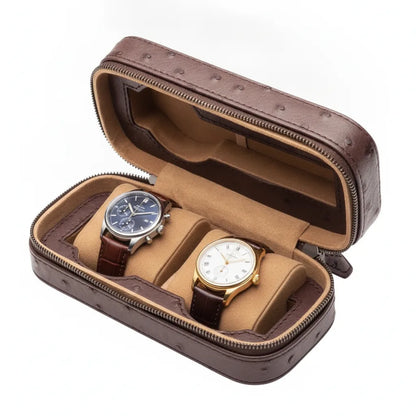 Ã‰tui de voyage cuir 2 montres LavalliÃ¨re