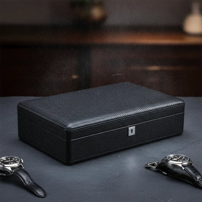 Coffret Montre Luxe Suzie King Fibre Carbone 12 Emplacements
