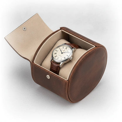 Ã‰tui Montre Vintage Uno en Cuir Marron