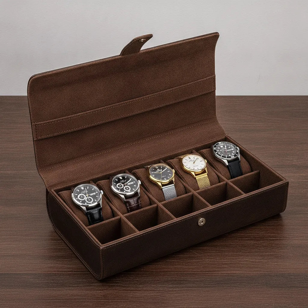 Ã‰tui Montre Vintage Cuir Otto - 8 Montres
