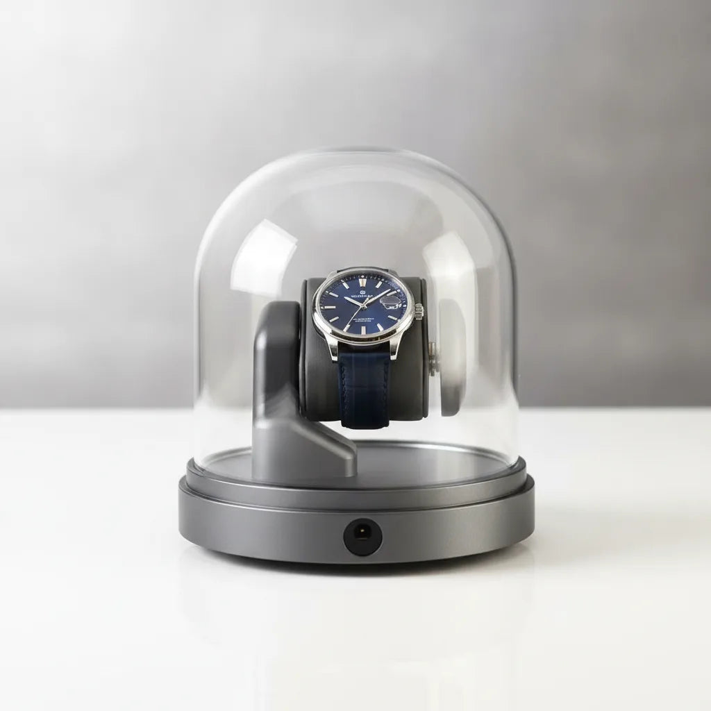 Remontoir Montre Automatique Cloche de Lune en Verre