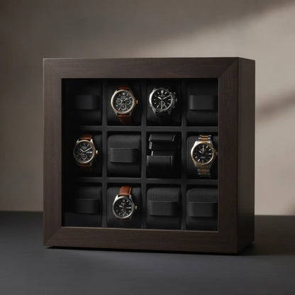 Remontoir Prestige BoisÃ© 9 Montres - Ã‰crin Luxe Noir