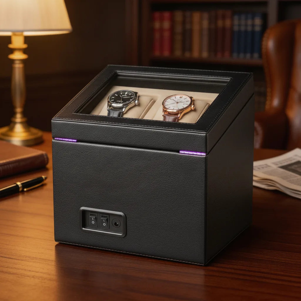 Coffret Remontoir Le Tanneur 2 Montres Noir & Turquoise