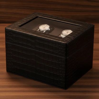 Remontoir à Montres Roche Noire - Cuir PU Noir
