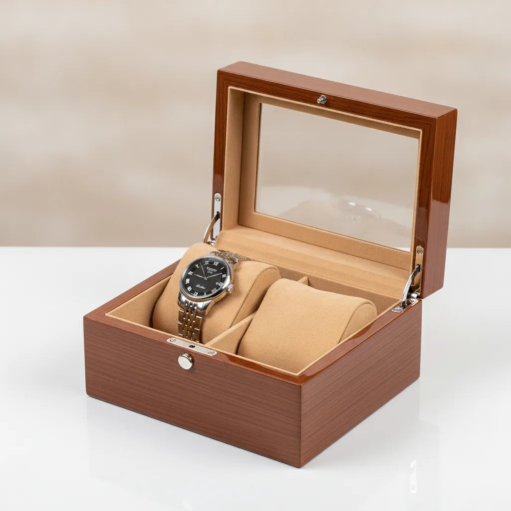 Coffret Montre Premium Nonette - 2 Emplacements Laqué Piano
