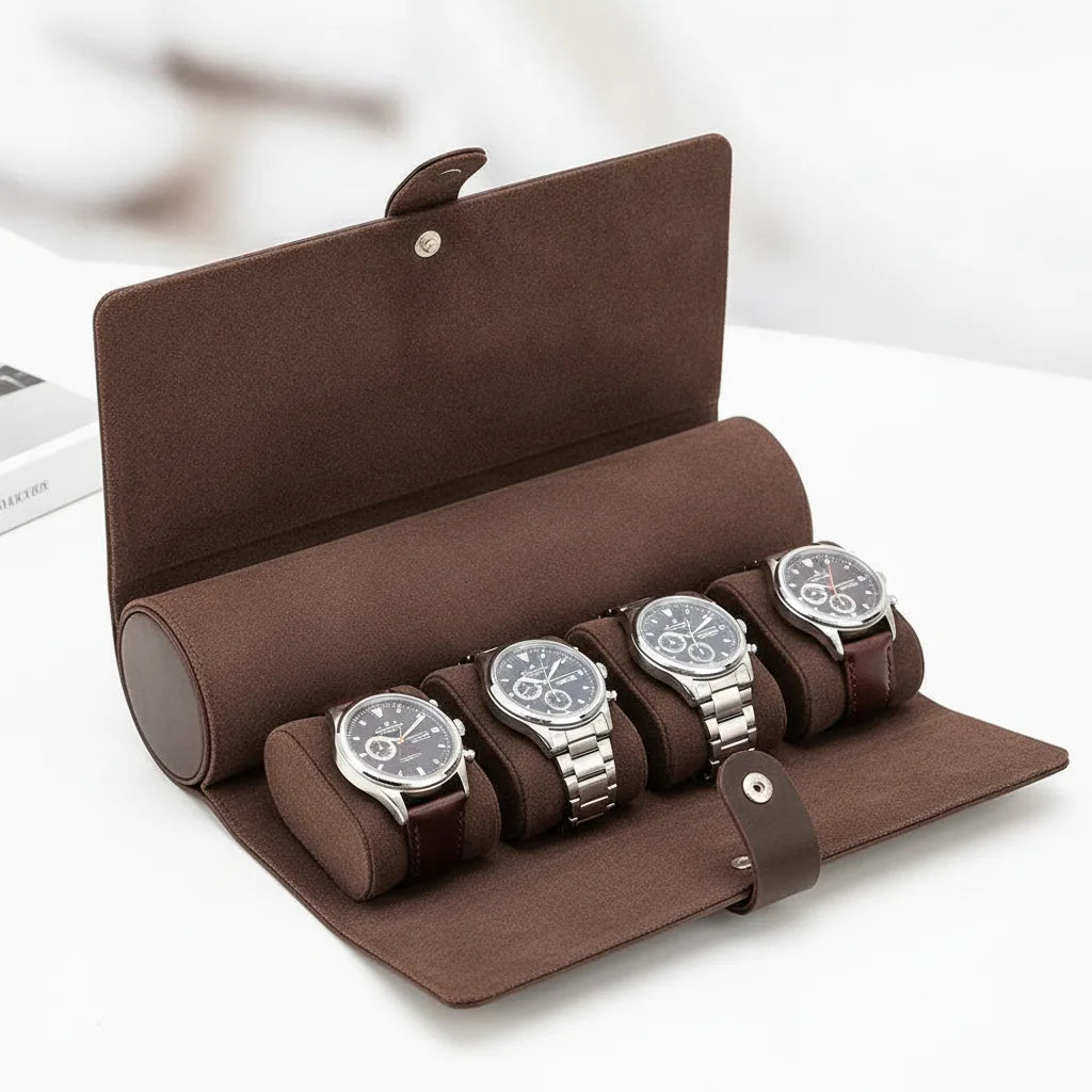 Ã‰tui Montre Cuir Vintage 4 Places