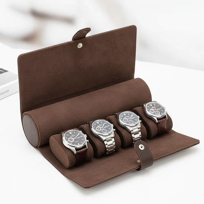 Ã‰tui Montre Cuir Vintage 4 Places
