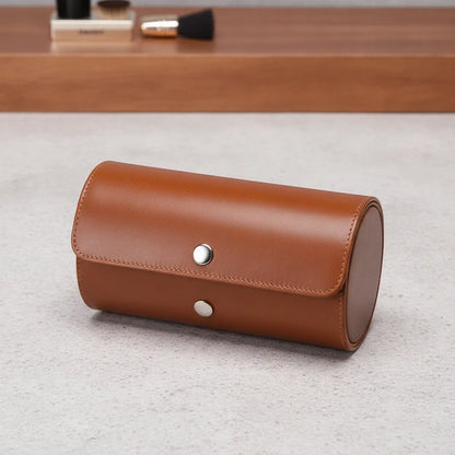 Ã‰tui Trio Cuir Marron Clair pour Montres