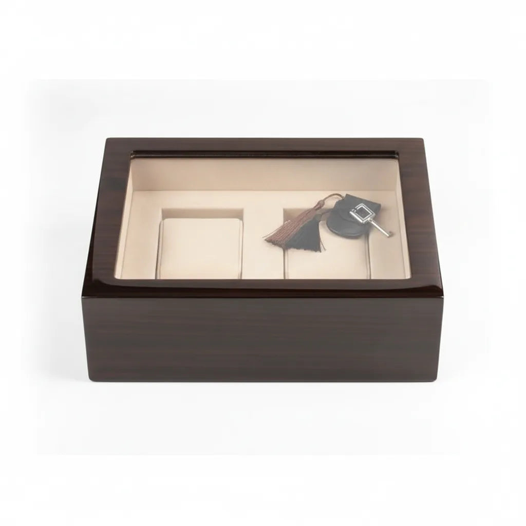 Coffret Montre Premium Nonette - 2 Emplacements Laqué Piano