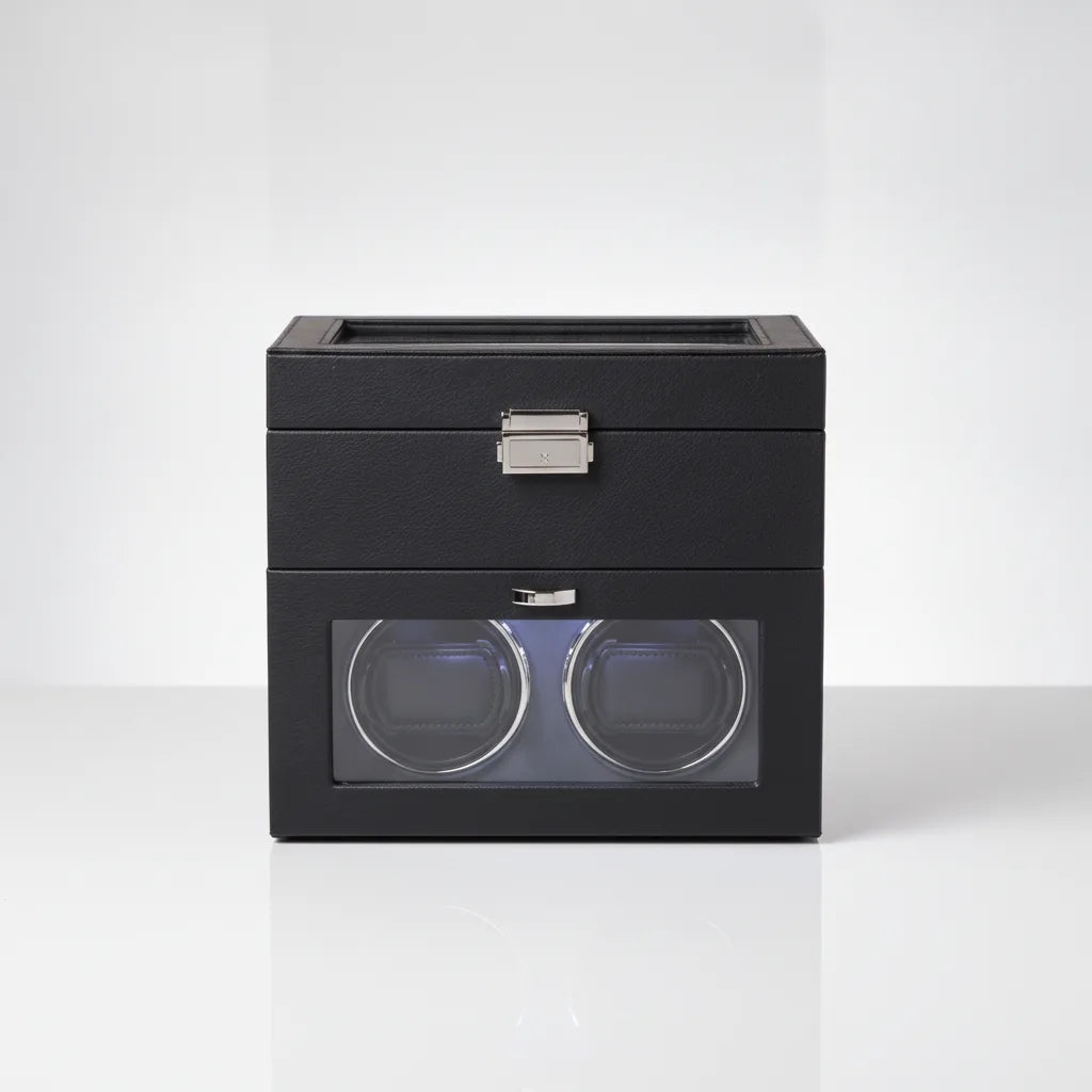 Coffret Remontoir Le Tanneur 2 Montres Noir & Turquoise