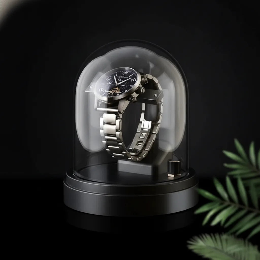Remontoir Montre Automatique Cloche de Lune en Verre