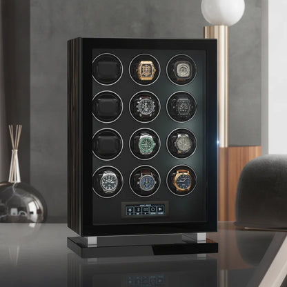 Remontoir Prestige BoisÃ© 9 Montres - Ã‰crin Luxe Noir