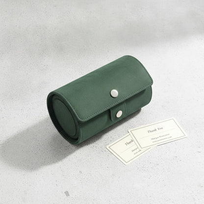 Ã‰tui de Voyage Cuir Vegan 3 Montres Vert CÃ¨dre