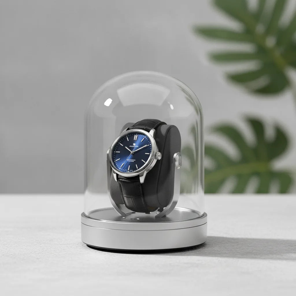 Remontoir Montre Automatique Cloche de Lune en Verre