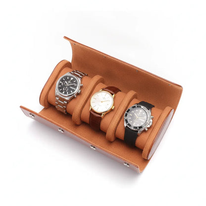 Ã‰tui Trio Cuir Marron Clair pour Montres