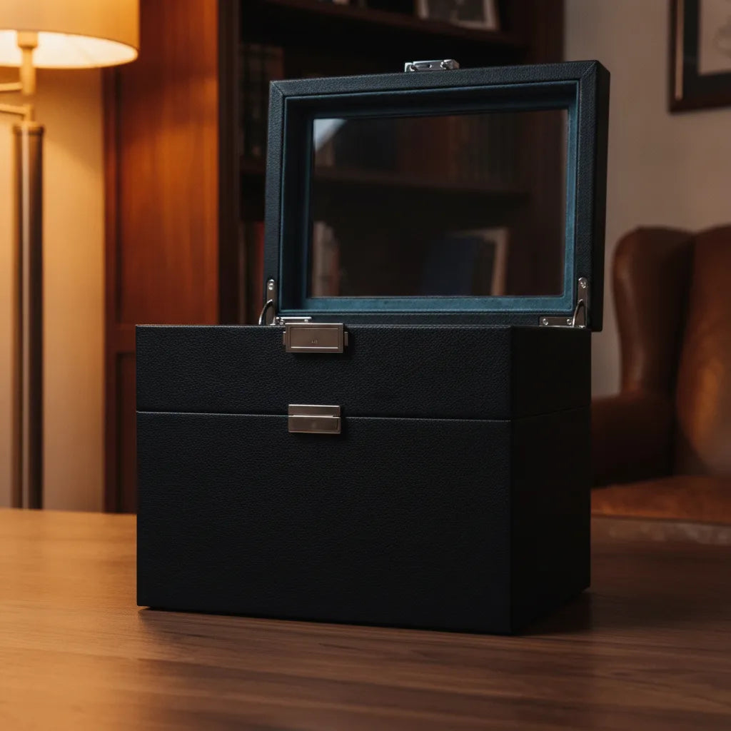Coffret Remontoir Le Tanneur 2 Montres Noir & Turquoise