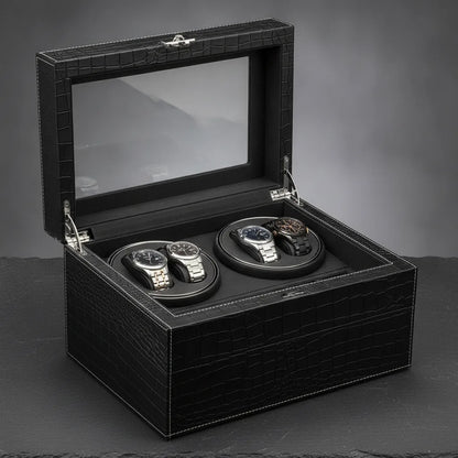 Remontoir à Montres Roche Noire - Cuir PU Noir