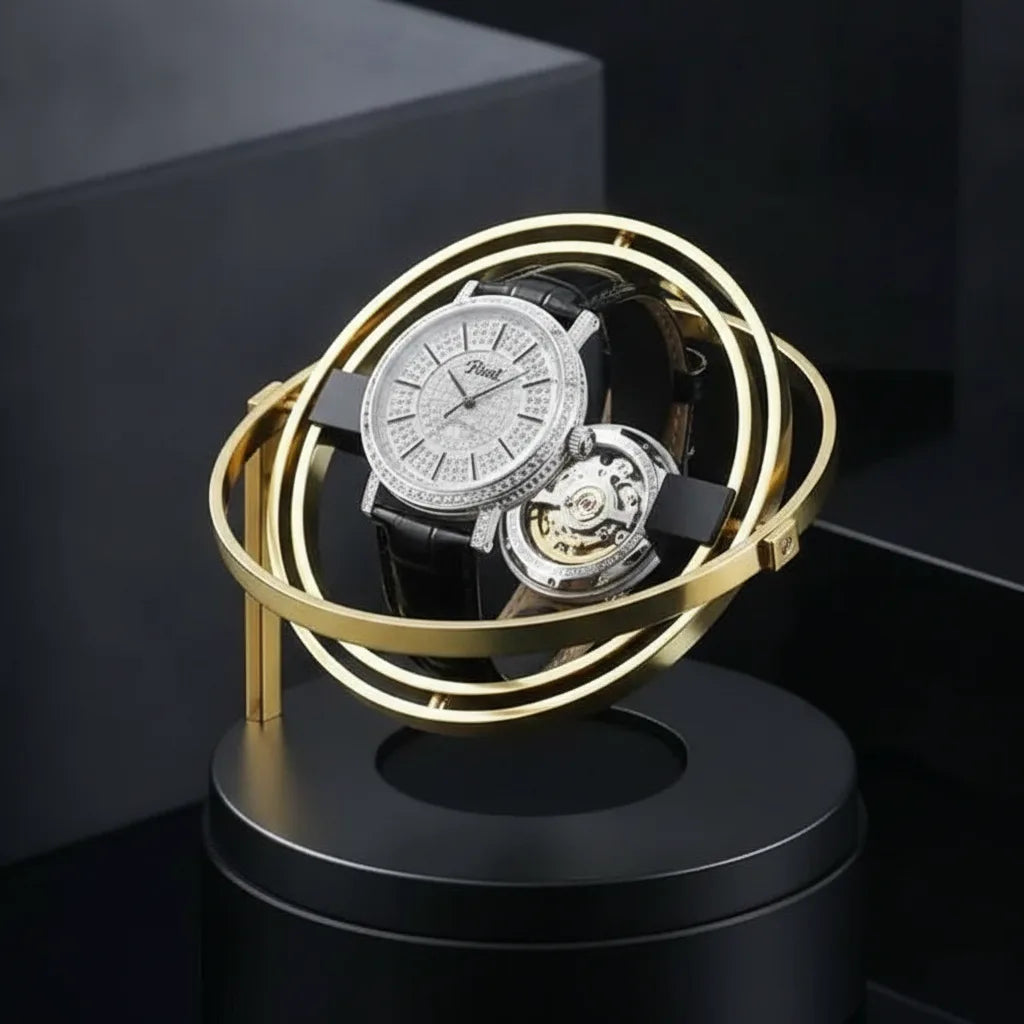 Remontoir Astronome DorÃ© : Ã‰lÃ©gance et Protection pour Montres Automatiques