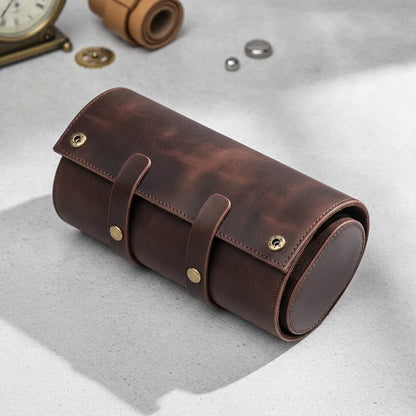 Ã‰tui Montre Vintage Tre : 3 Montres en Cuir Marron