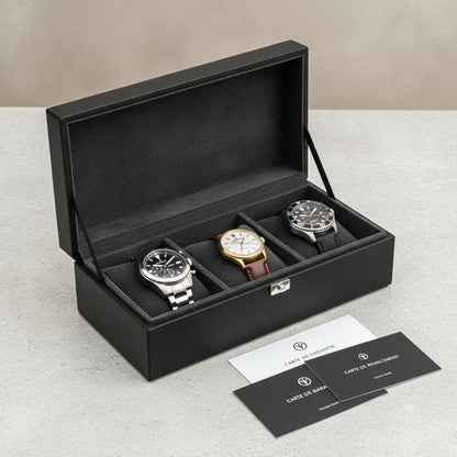 Ã‰tui Voyage Cuir Vegan 3 Montres - Le Remontoir