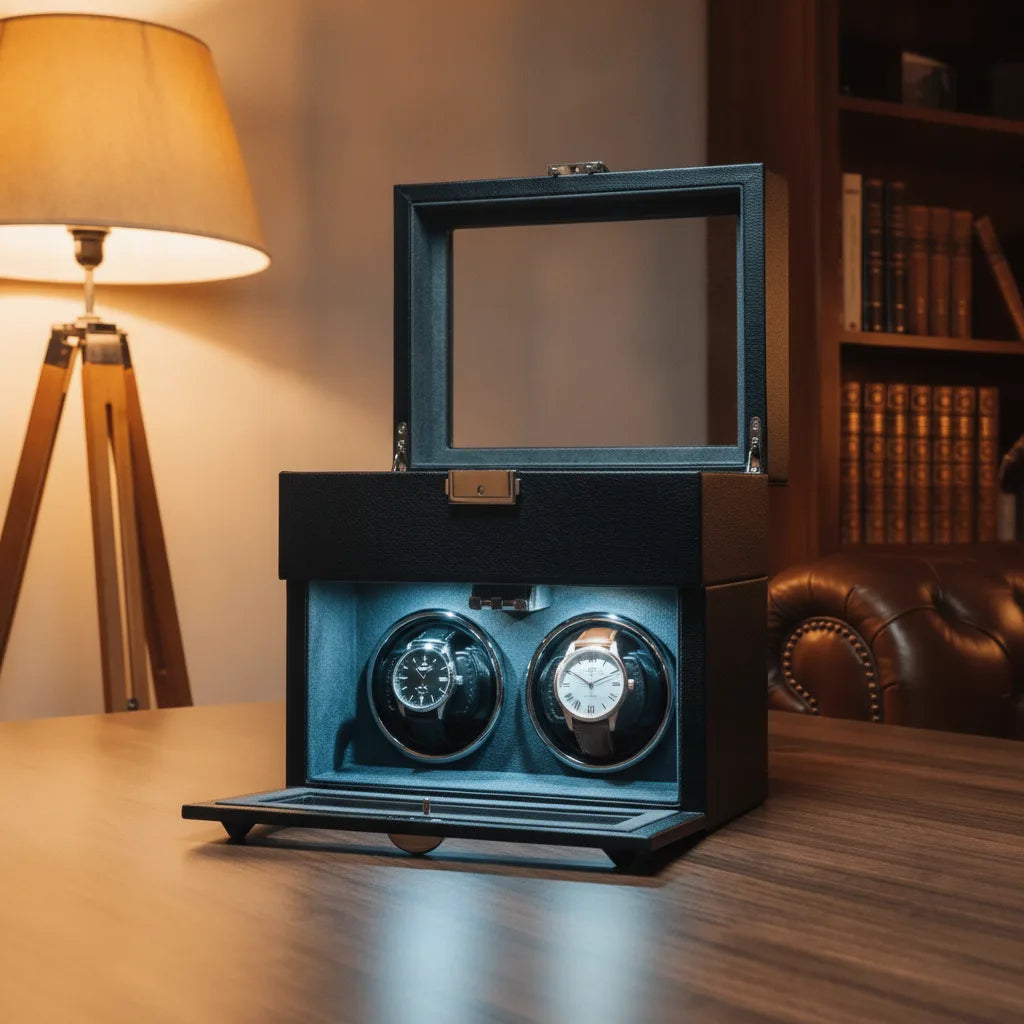 Coffret Remontoir Le Tanneur 2 Montres Noir & Turquoise