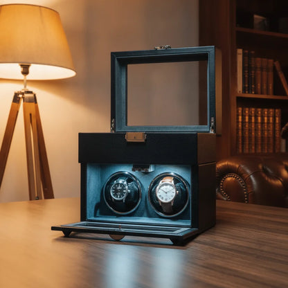 Coffret Remontoir Le Tanneur 2 Montres Noir & Turquoise